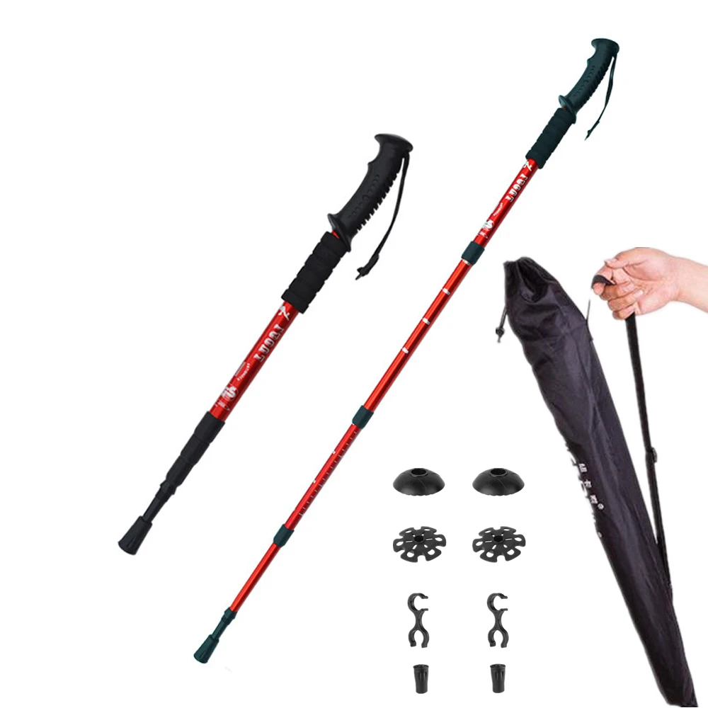 2pcs/lot trekking poles Nordic Walking cane telescopic baton Aluminum Alloy nordic Walking Stick