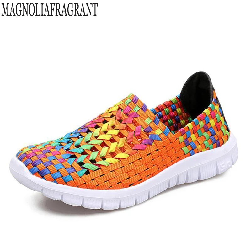 

New four seasons hollow woven shoes fashion breathable flat shoes comfort Korean women shoes fashion colorful single shoes mm297