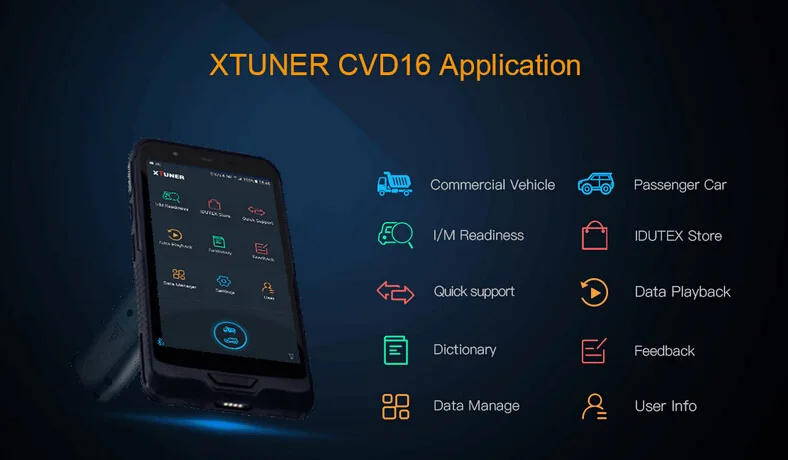 XTUNER CVD-16 CVD16 HD тяжелых грузовиков диагностический инструмент Поддержка Android системы