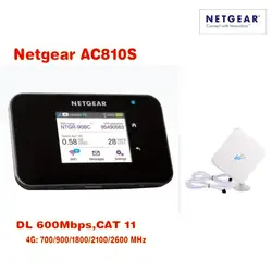 Разблокирована 2.4 "сенсорный экран NETGEAR AirCard AC810S (плюс антенны) cat11 600 Мбит/с 4GX advanced III 4 г LTE МИФИ мобильной точки доступа