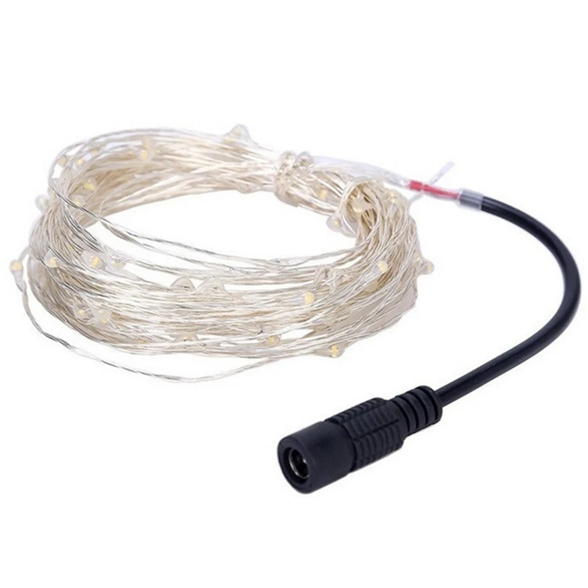 DC 12V 5m 10m 20m 30m 50m светодиодный шнур из серебристой медной проволоки 100/200/300/500