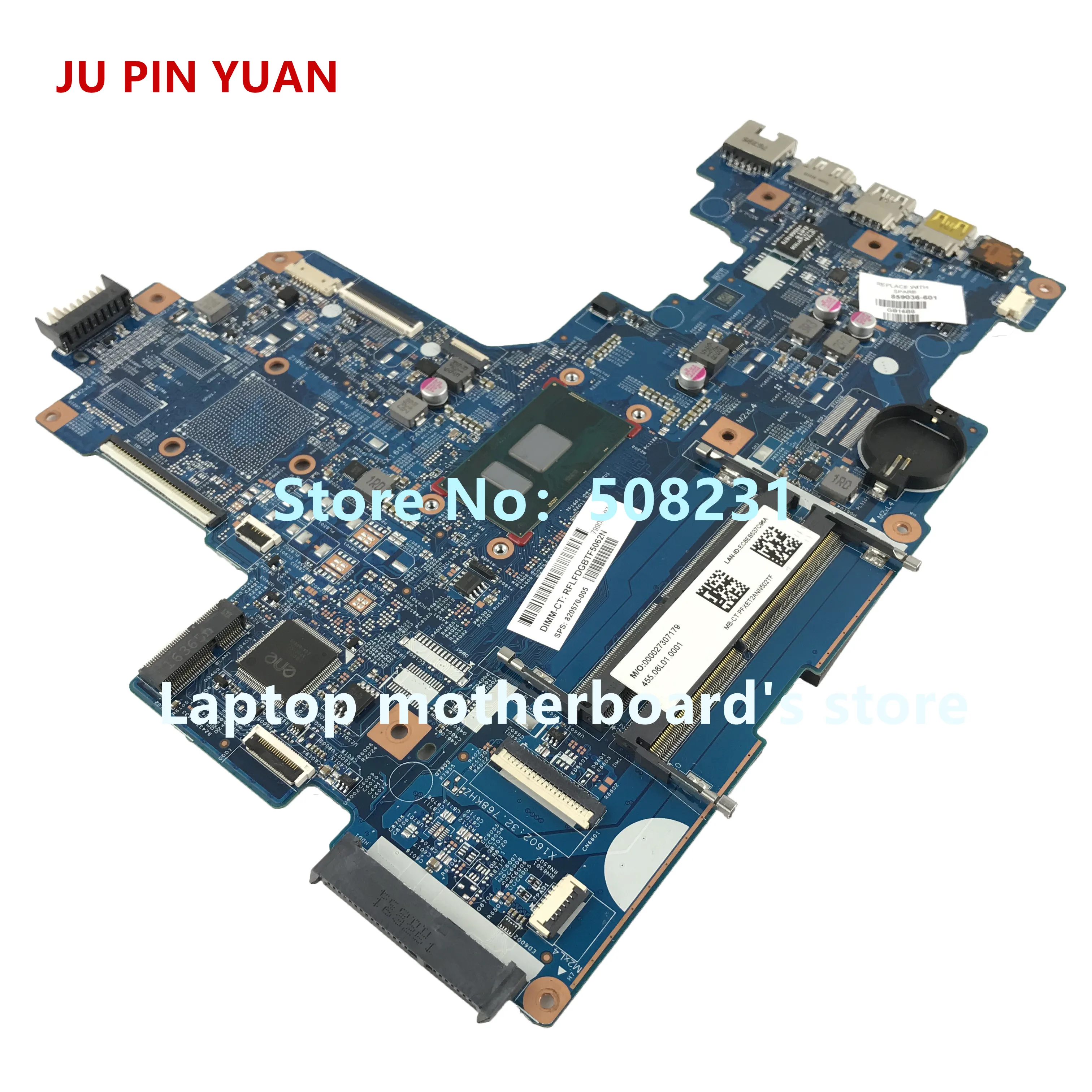 Ju pin yuan 859036-601 материнская плата для hp ноутбук 17-X 17T-X 17-X115DX Материнская плата ноутбука 15289-2 448.08E01.0021 с i3-7100U