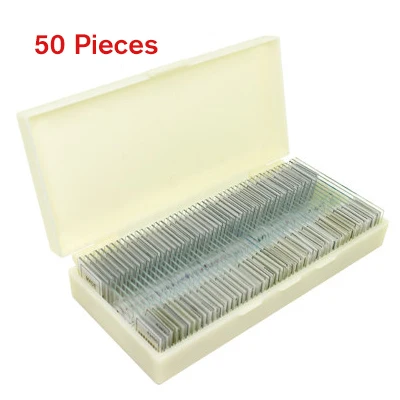 50 pieces Китайский/английский этикетки Животные, насекомые и растения 11/25/50/91 штук образец готов стекло предметное стекло для микроскопа школьные биологические лаборатории - Цвет: 50 pieces