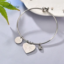 Nextvance – Bracelets simples en forme de cœur pour femme, bijoux en acier inoxydable avec des cartes, des dessins animés et des lettres en pierre CZ, idéal pour tous les jours