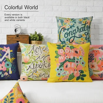 

American village Pastoral Floral pillows cushions linen thick pillowcase sofa cushion home decorative lumbar Pillows