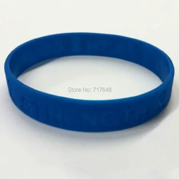 

100pcs Hope Faith Strength Courage BLUE AWARENESS wristband silicone bracelets free shipping by epacket A