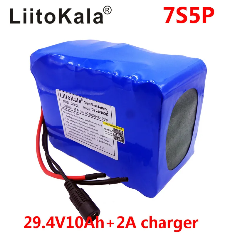 Аккумуляторная батарея LiitoKala 24 В 10 А · ч 7S5P 15A BMS 250 Вт 29 4 в 10000 мА для двигателя на