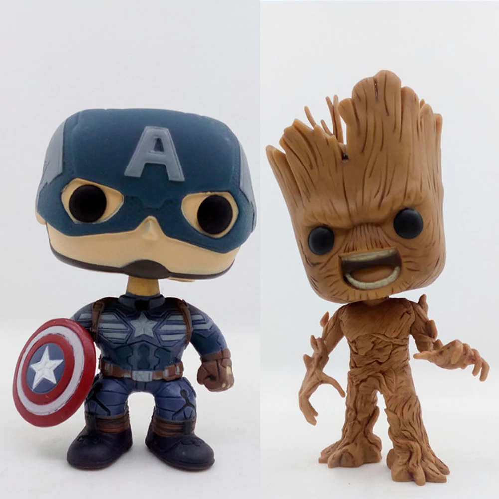 Стражи Галактики 2 злой дерево человек и Капитан американской качающейся головой 10 см фигурку игрушки