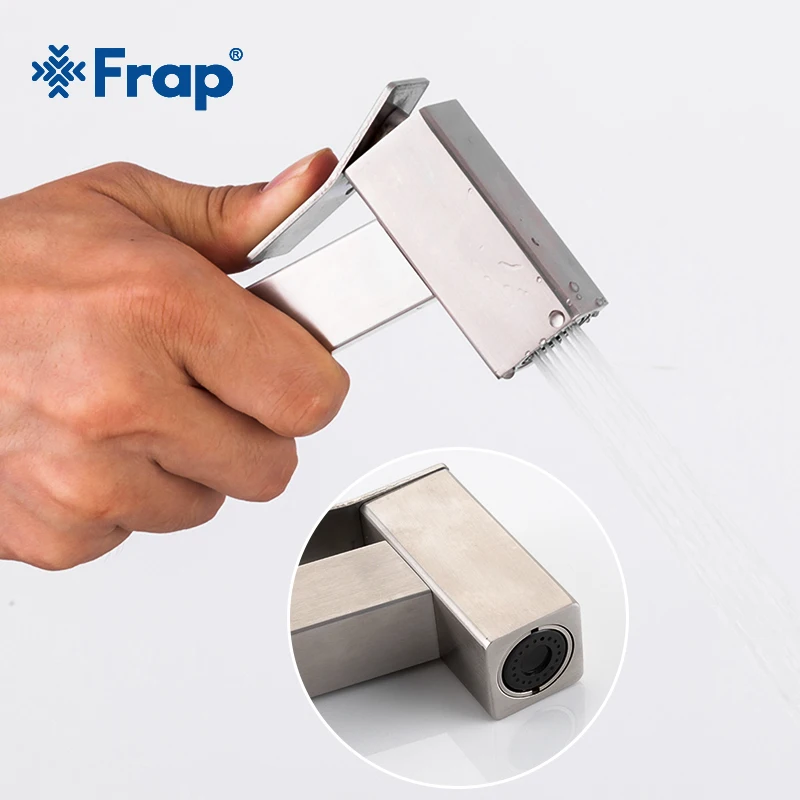 

Frap stainless steel Square Bidet Faucets Handheld Spray Pet Shower Sprayer Head Shower Toilet for Wash Bathroom Toilets Y50008