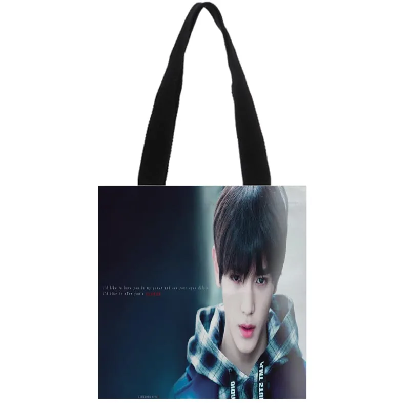 

New Custom KPOP Lee Tae Yong Canvas Shoulder Tote Bag Simple environmentally friendly portable handbag Cotton women bag