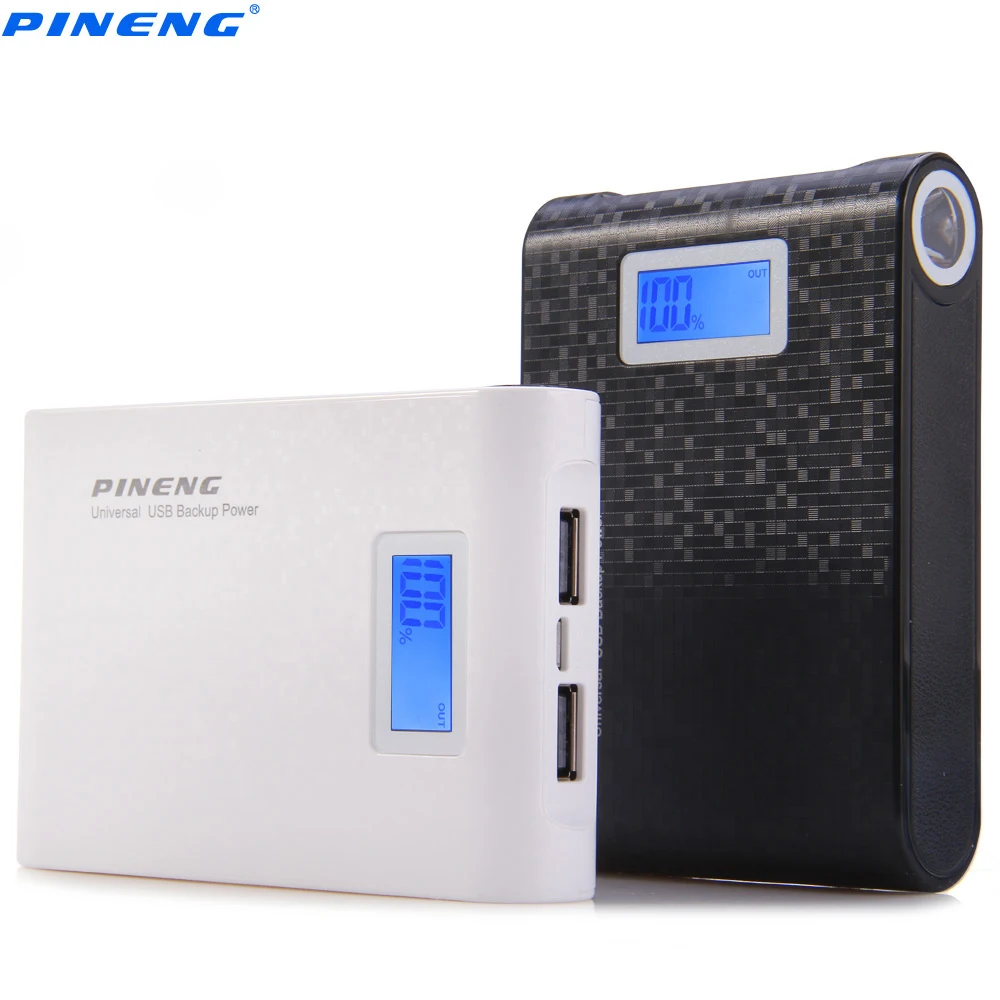 imágenes para Auténtico pineng pn-913 10000 mah banco de la energía de doble salida usb cargador de batería externo paquete con display lcd linterna imágenes para Auténtico pineng pn-913 10000 mah banco de la energía de doble salida usb cargador de batería externo paquete con display lcd linterna