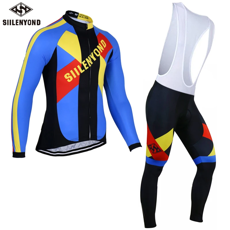 

Siilenyond 2017 Winter Long Cycling Jersey Set Racing Bike Thermal Fleece Ropa Roupa De Ciclismo Invierno MTB Bicycle Clothing