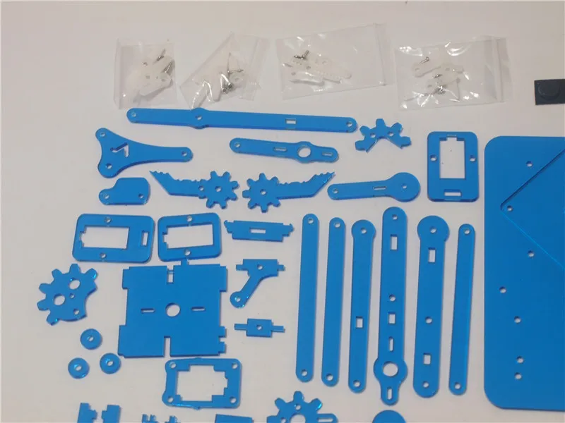DIY meArm Mini Industrial Robotic Arm Deluxe Kit лазерная резка синий цвет акриловая пластина рамка + 9 g