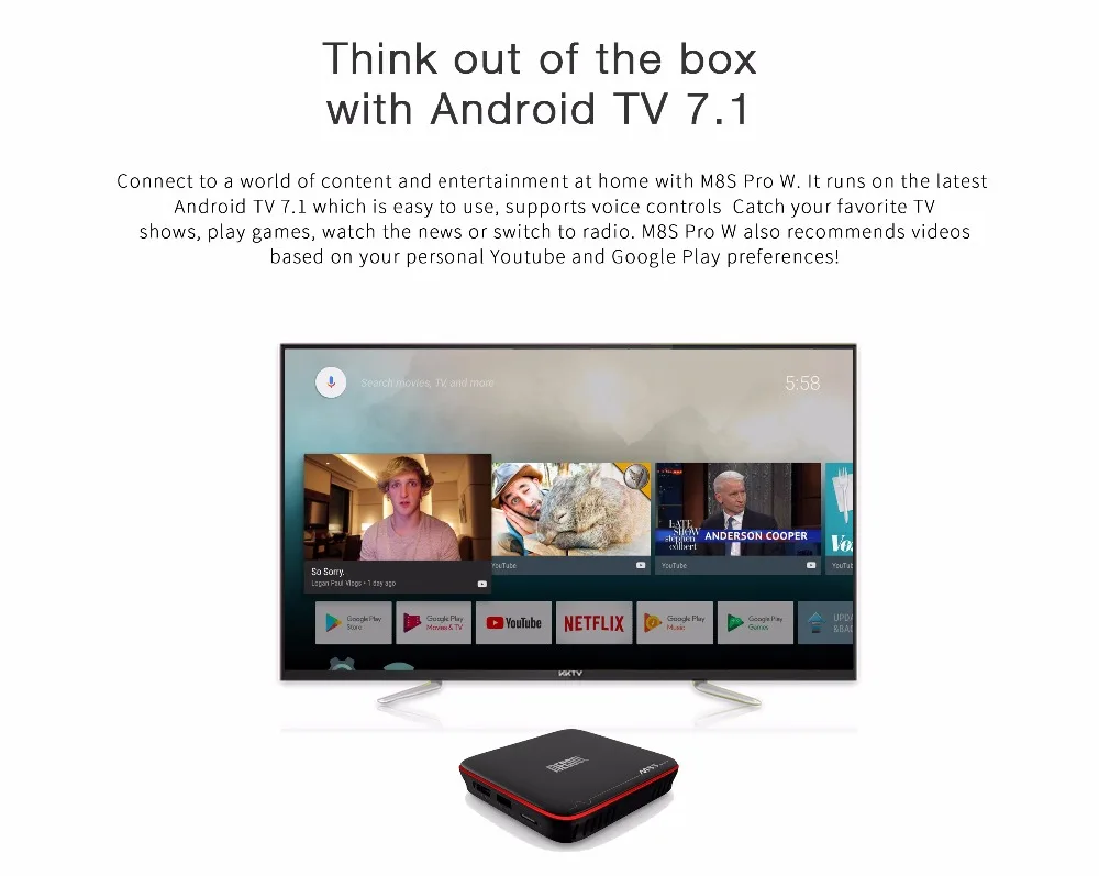 ТВ-приставка Mecool M8S Pro W Android Voice 4 K, четырехъядерный процессор Amlogic S905W, 1 ГБ, 2 Гб, DDR3, 8 ГБ, 16 ГБ, 2,4 ГБ, Wi-Fi, ТВ-приставка с голосовым управлением