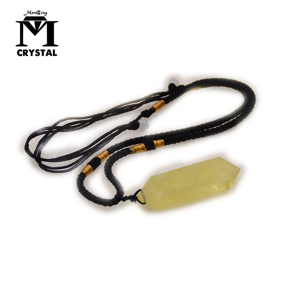 

Natural Citrine quartz crystal Pendant Yellow creastly double point healing Hexagonal Magic Pendant Ornament Treatment Stone