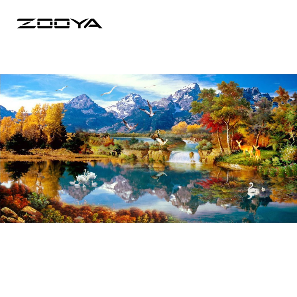 

ZOOYA Diamond Painting Full Square Scenic TreeDiamond Mosaic Diamond Embroidery Painting Rhinestones Needlework DIY Hobby SF223