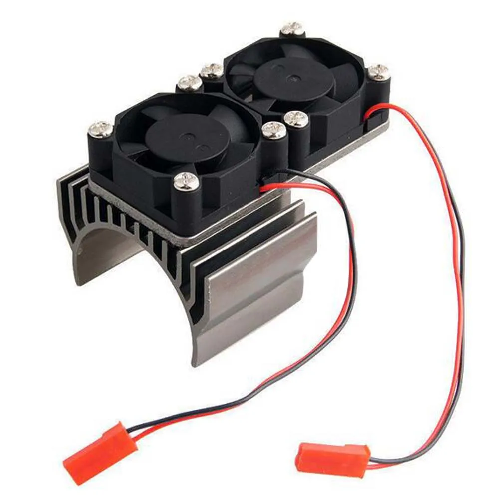 For 540 550 3650 Größe Motor Für 1//10 RC Car Aluminium Dual Fan Kühlkörper DC 5V