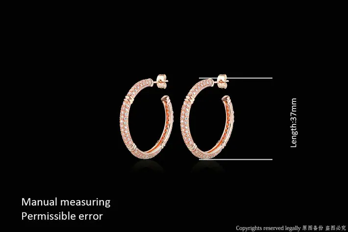 Двойные Роскошные брендовые серьги-гвоздики с кубическим цирконием, розовое золото, модные женские серьги с кристаллами DFE617
