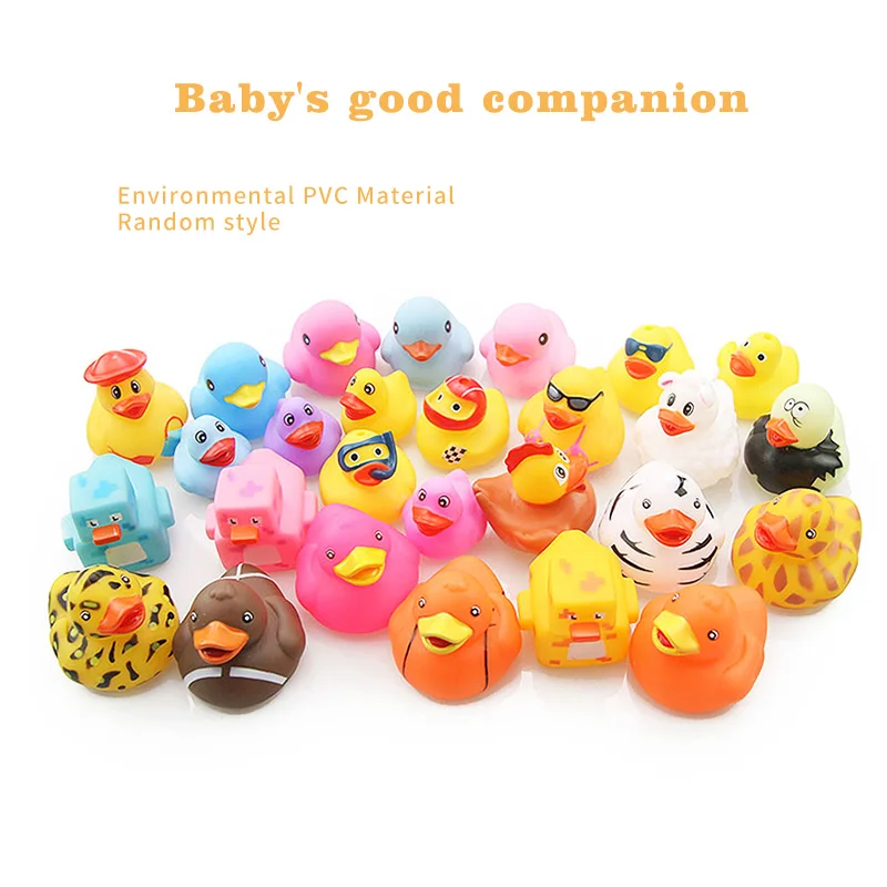 10 шт детская резиновая утка для ванны Duckie Baby Shower водные игрушки Плавательный Бассейн плавающий скрипучий Ассорти stylesToys для детей Подарки