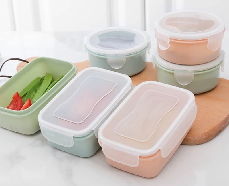 1Pc Small Round Square Plastic Food Storage Box Mini Bento Lunch Boxes Food Container Kitchen Storage Boxes Fruit Snack (9)