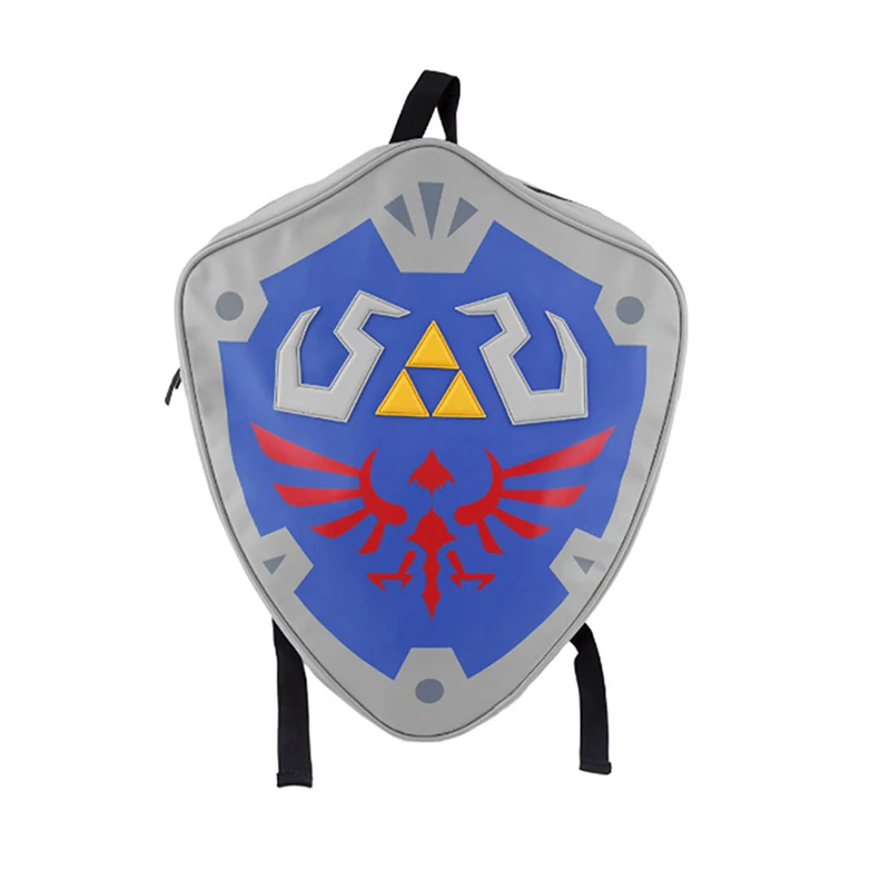 

Anime The Legend of Zeld Cosplay Backpacks Zelda link Shield Backpack PU Bag in Tag Christmas Gift Cosplay Bags Game Gifts