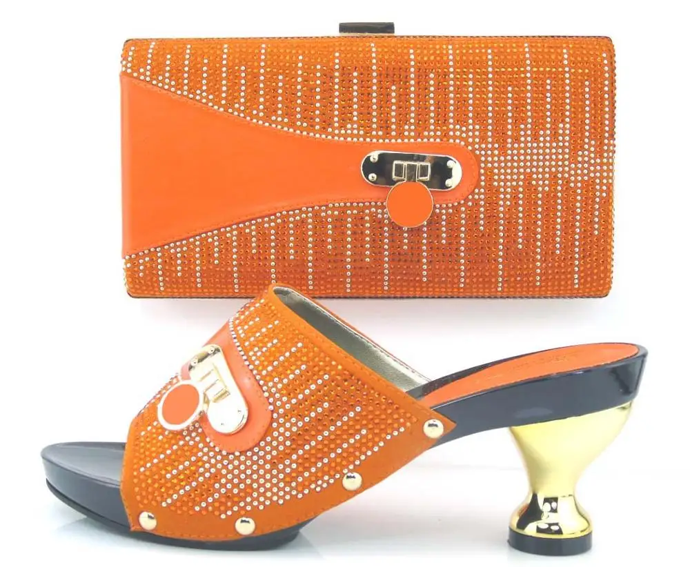 burnt orange shoes and matching bag