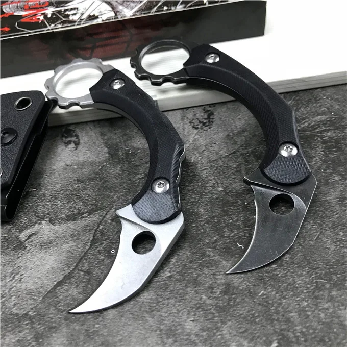 TRSKT Karambit нож для тренировки шеи лезвие 9cr18Mov с K оболочкой 60Hrc охотничий инструмент