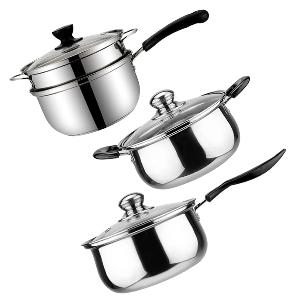 

Stock Pots Soup Stainless Steel Milk Soup Pot Thickening Cooking Noodle Milk Pot Mini Pot Instant Noodles Complementary TG111
