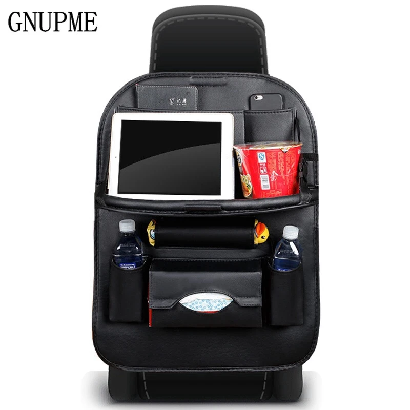 

New Car Seat Back Bag Folding Table Organizer Pad Drink Chair Storage Pocket Box Travel Stowing Tidying Automobile Accessories