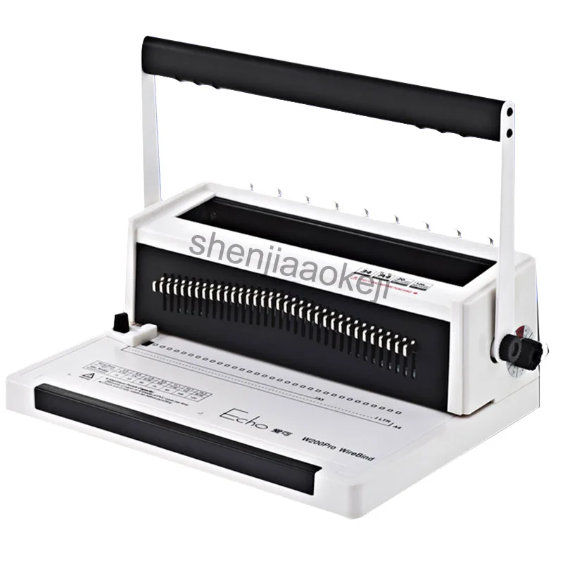 W200PRO iron ring binding machine text tender wire binding machine double coil full pumping knife binding