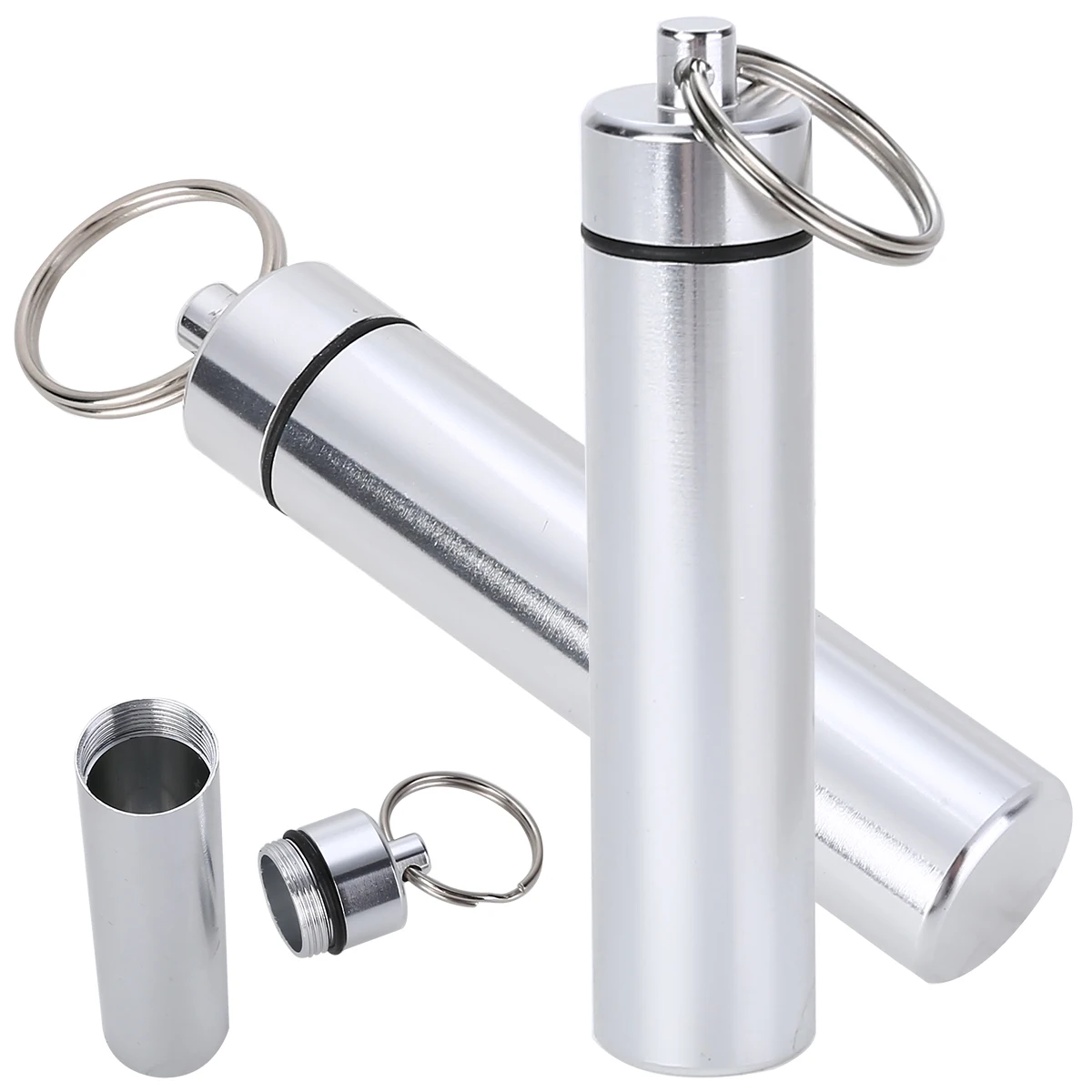 Large Pill Cases For Outdoor Travel Delicate Aluminum Alloy Waterproof Medicine Box Drug Capsule Cartridge Pillcase Keychain
