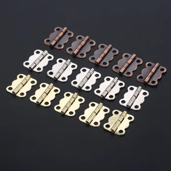 

10Pcs 16*12mm Cabinet Door Luggage Hinge Butterfly Metal Cabinet Door Luggage Furniture Hinge 4 Holes Decor Antique Vintage
