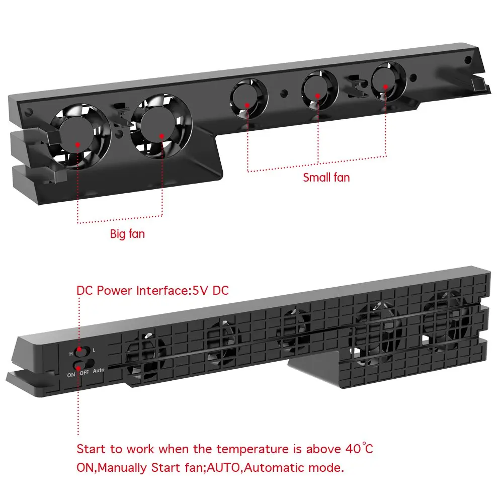 ДОБЕ 2-в-1 Turbo кулер и USB Hub комбинированный комплект для PS4 Pro Сенсор Температура контролируемого охлаждения вентилятор и адаптер Зарядное устройство контроллера