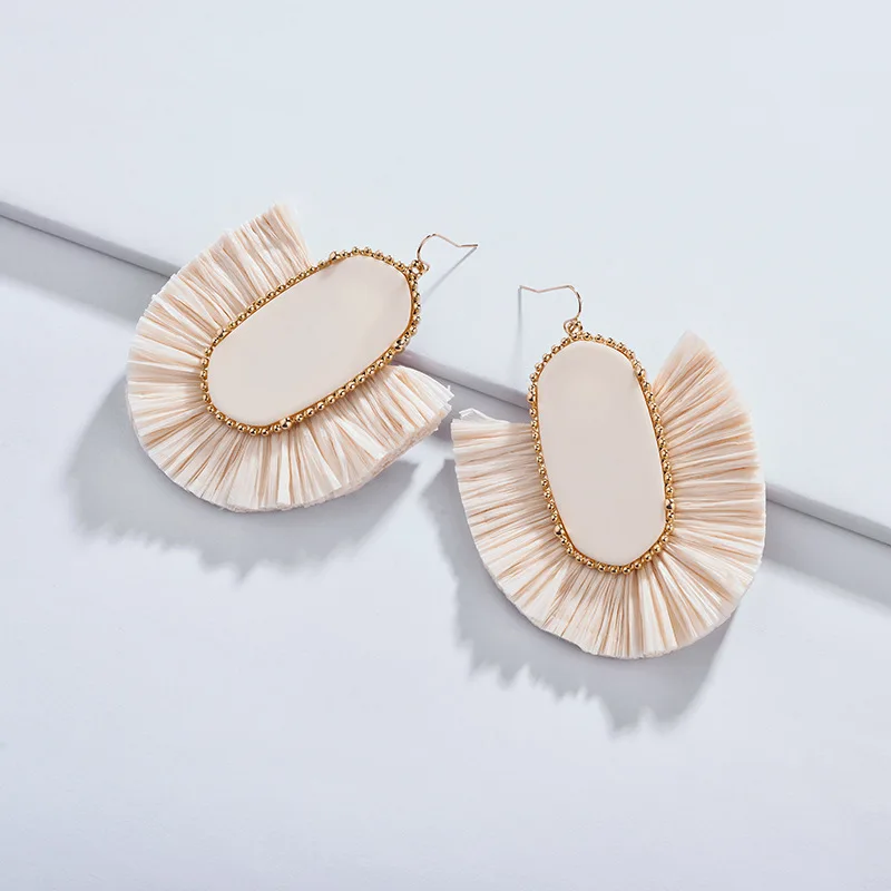 Fan White Stones Earrings 2019 New Hot Style Earrings for Girls//Jewelry