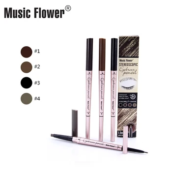 

Original Music Flower 4 Color Double Head Eyebrow Pencil Stereoscopic Waterproof Smudge-proof Long-lasting Silky