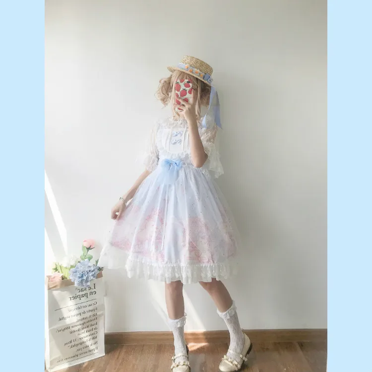Cosplay&ware Kawaii Clothing Japanese Fashion Lolita Jsk Dress Women Summer Cute Bow Cat Strap Gothic Tea Party Sweet -Zentai shop online HTB1A m5awFY.1VjSZFnq6AFHXXak.jpg