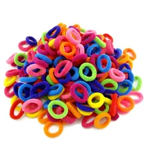 Wholesale 100 Pcs Colorful Child Kids Hair Holders Cute Rubber Hair Band Elastics Accessories Girl Women Charms Tie Gum