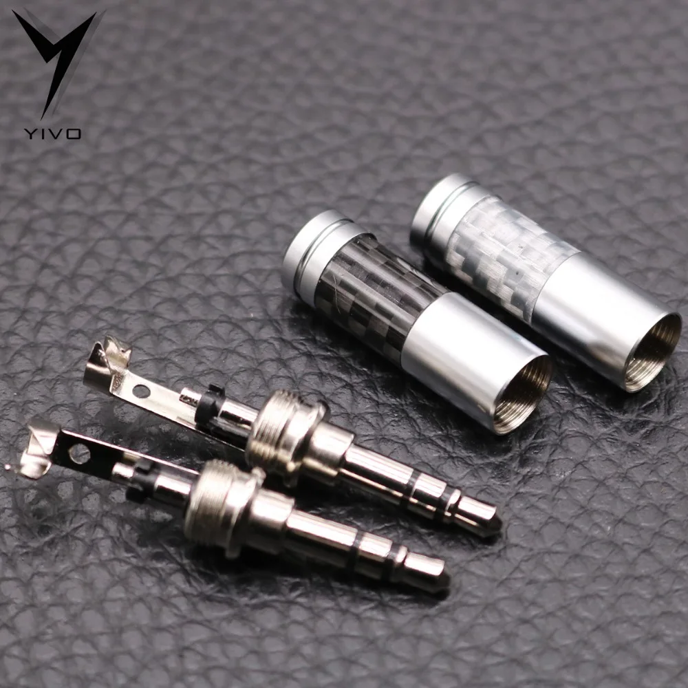 10pcs HiFi DIY Hi end White Black Carbon Fiber 3 5 1 8 headphone earphone 3 5mm audio mini jack stereo Plug for 6mm max cable