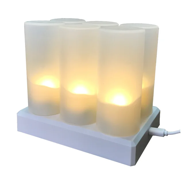 Remote And Rechargeable,Pack of 6 RGB Color Changing or White Light Led