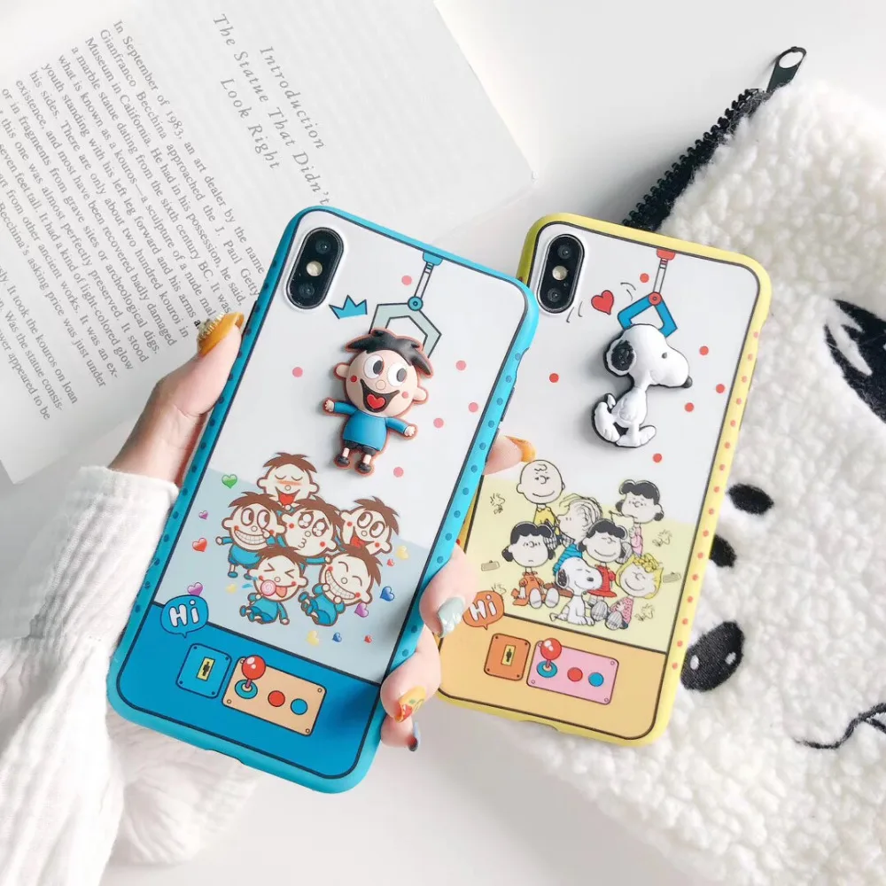 

maosenguoji funny Crane machine cartoon dog boy Fashion soft Mobile Phone Case for iphone 6 6s 7plus 8 plus 10 X XR XS MAX cover