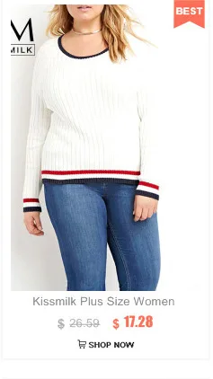 Kissmilk размера плюс женское платье-свитер большого размера с длинным рукавом Sqeuin женская одежда больших размеров женские пуловеры