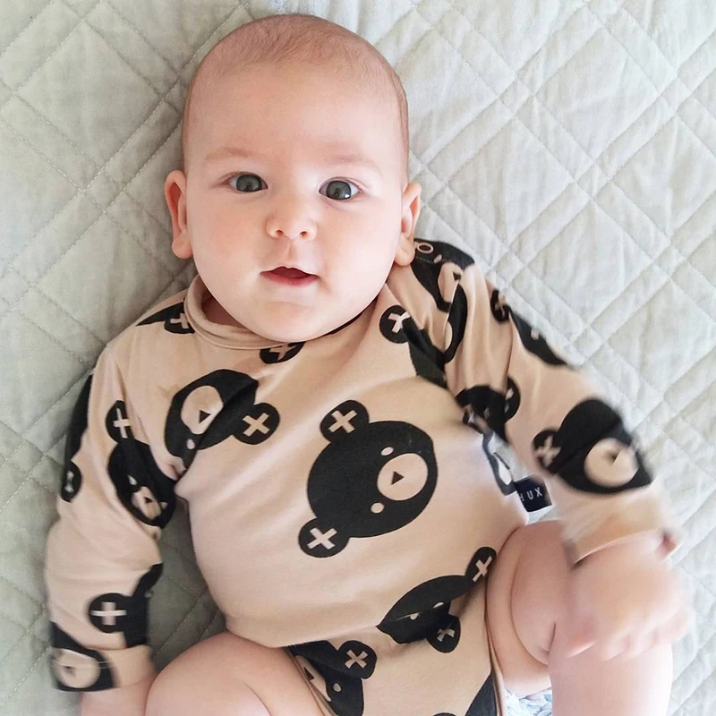 

TinyPeople 2019 Bear Newborn Bodysuit Baby Boys Girls Jumpsuit bebe Clothing Vestidos Spring Bobo Choses Tiny Cottons baby dress