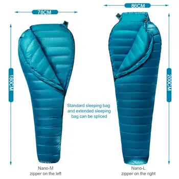 AEGISMAX M2 new upgrade Ultralight  Mummy 95%White Goose Down Sleeping Bag Outdoor Camping Hiking Fully lining structure 3