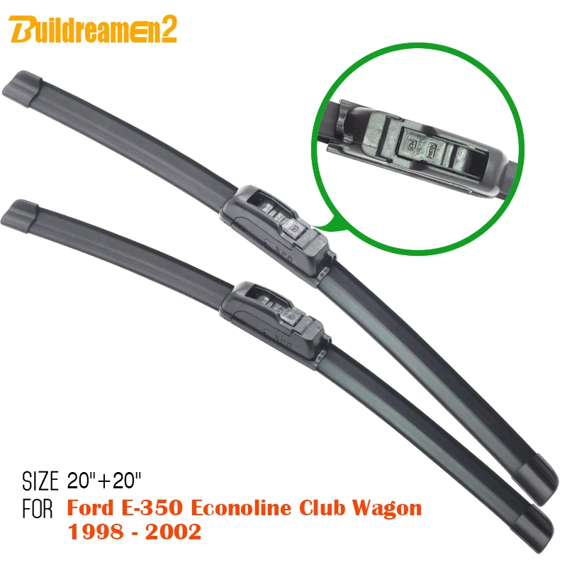

Buildreamen2 Car Soft Rubber Windscreen Wiper Blade Bracketless Windshield Wiper For Ford E-350 Econoline Club Wagon 1998-2002