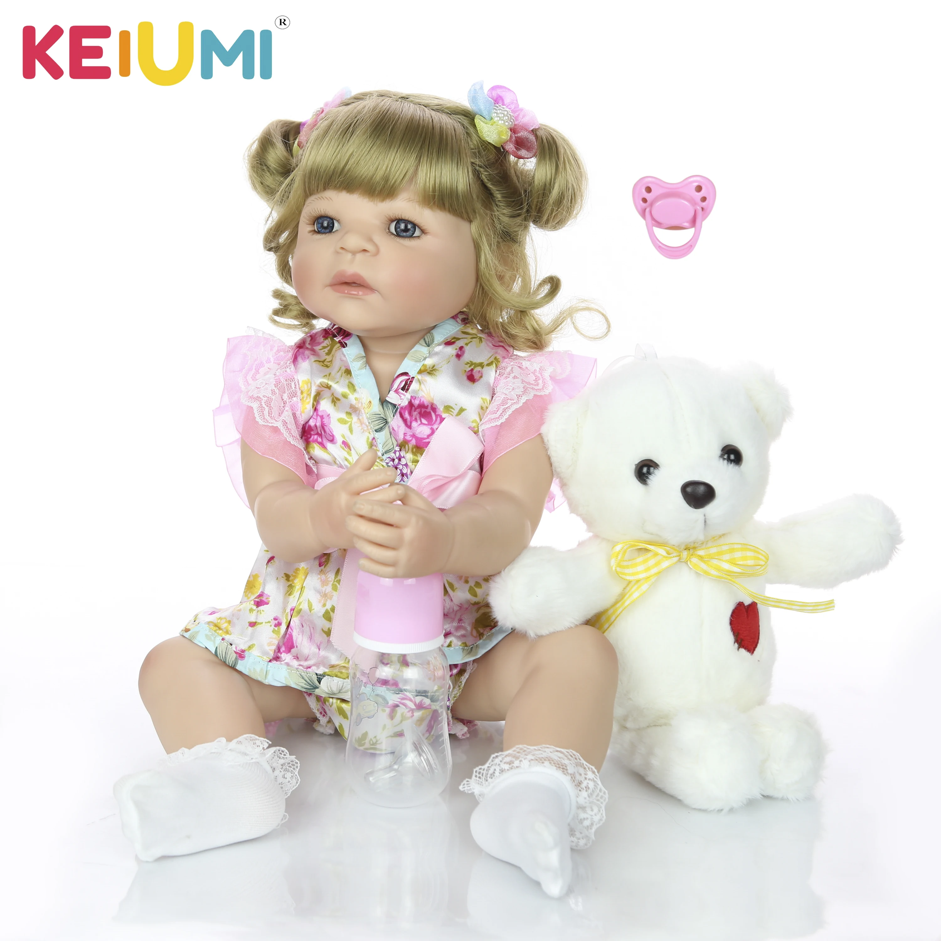 

New Style 22 Inch 55 cm Reborn Baby Girl Full Silicone Body Reborn Dolls Lifelike Kids Playmate Baby Toys Girl Christmas Gifts
