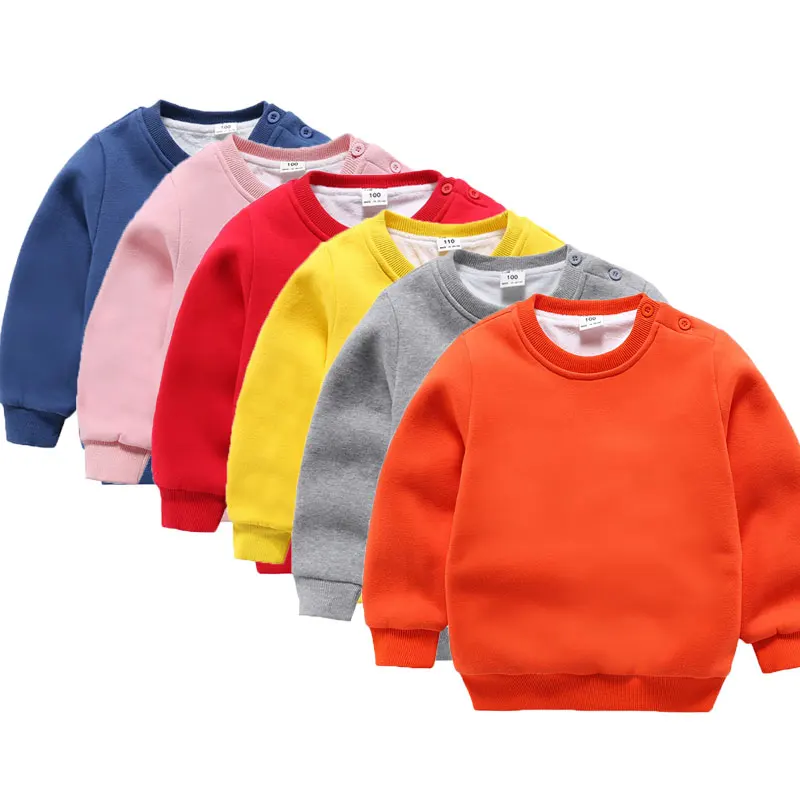 Pure Color Sweatshirt Girl Cotton High Quality Baby Sweatshirt For Girl Soft Boys Sweatshirts O-Neck Baby Clothes Free Shipping