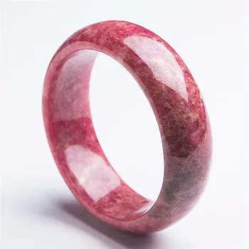 

53mm Genuine Natural Rose Rhodonite Gems Stone Fashion Round Charm Bangles For Women Gift Inner Diameter 53mm