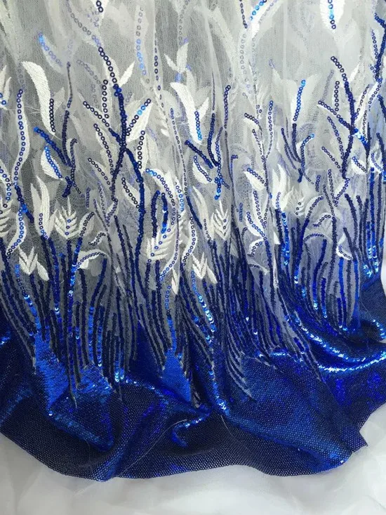 

Gorgeous party dressmaterial French net fabric white with nice sequins African embroidery tulle material QN56(5yards/pc)