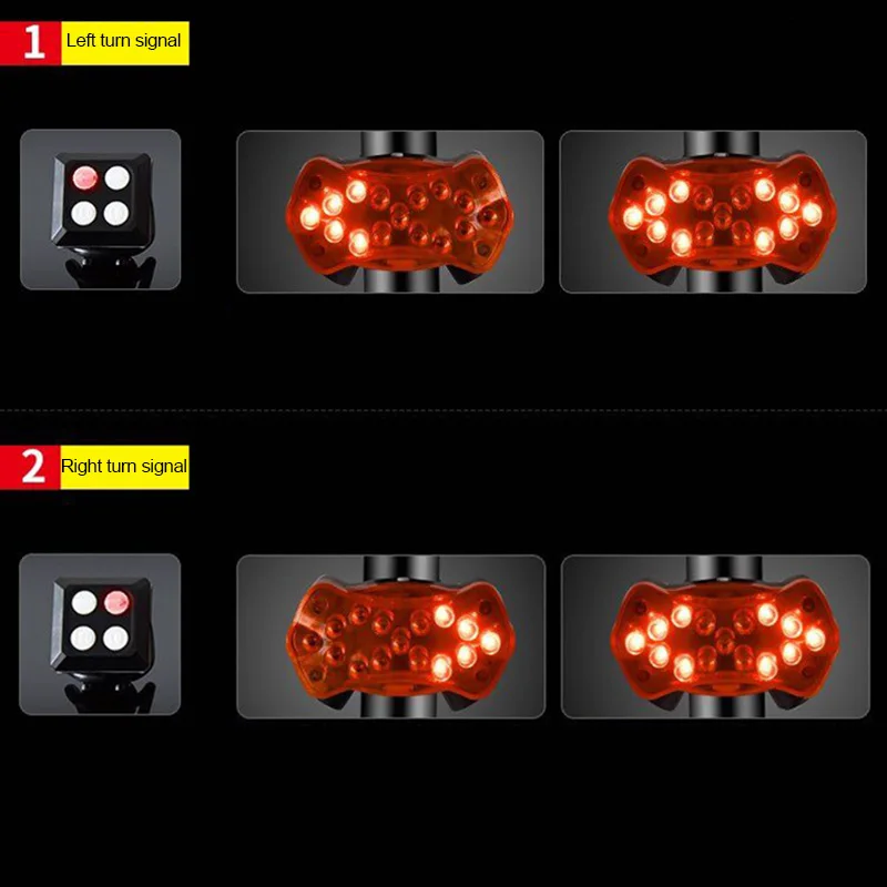 Cheap 2018 Hot ABS Bicycle Laser Tail Light Bike Turn Signal Remote Control Safety LED Warning Taillight USB Rechargeable Rear Light 7