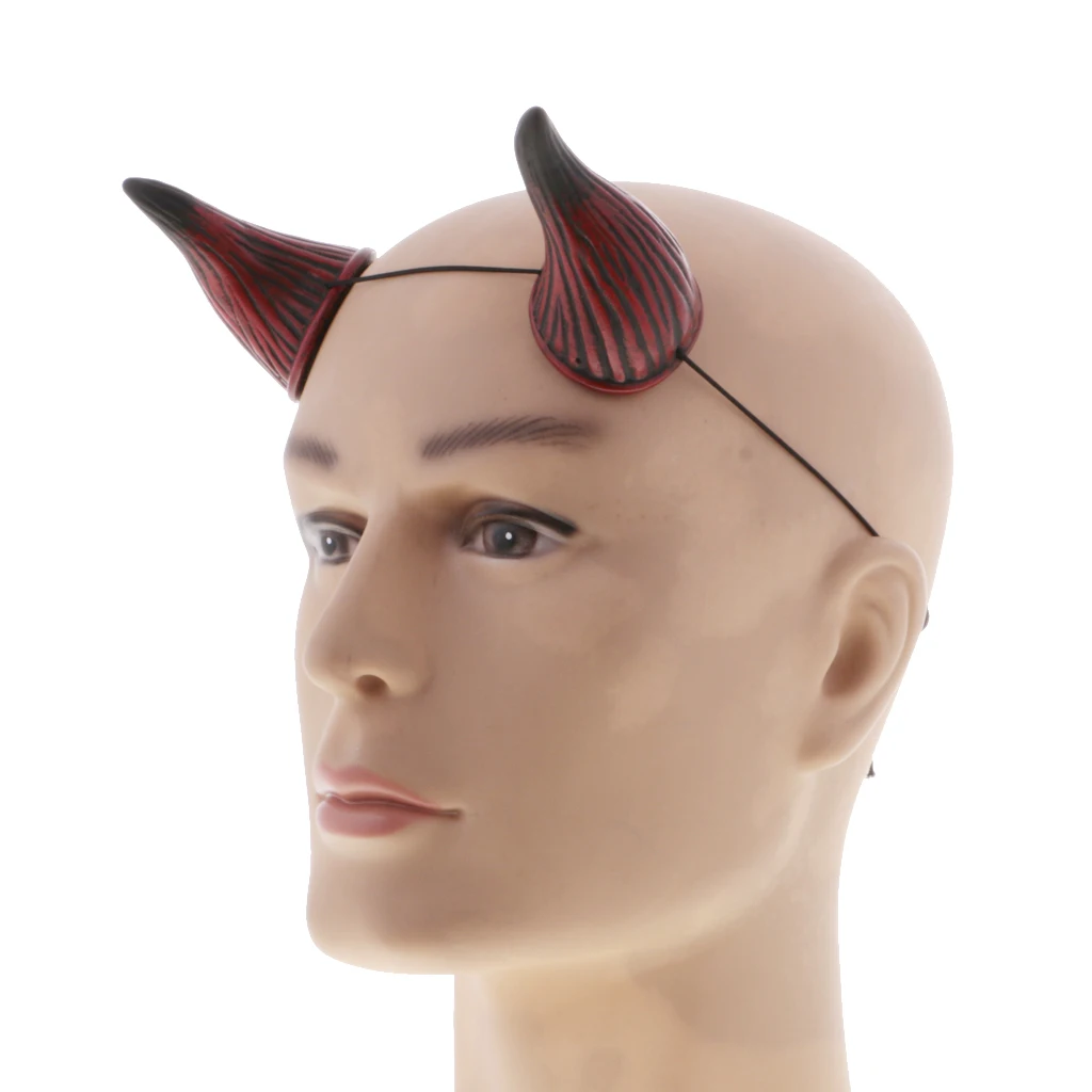 

2019 New Novelty Adult Ox Bull Horn Headband Halloween Costume Hairband Bull Horn Elastic Band Party Fancy Dress Accessories